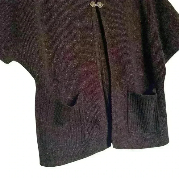 Coldwater Creek Sz M Cardigan Sparkle Heart Button Cozy Holiday Party Fall - Picture 13 of 15
